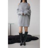 T.GRY | オープンショルダーケーブルニット | AZUL BY MOUSSY