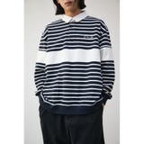 柄NVY5 | BIG BORDER RUGGER SHIRT | AZUL BY MOUSSY