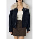 フェイクレザー/スエード2WAYファー付ブルゾン | AZUL BY MOUSSY | 詳細画像23