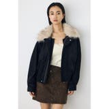 M/BLK7 | フェイクレザー/スエード2WAYファー付ブルゾン | AZUL BY MOUSSY