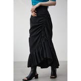 BLK | ASYMMETRY FRILL GATHER SKIRT | AZUL BY MOUSSY