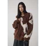 ニュアンスカウ柄Vネックニットトップス | AZUL BY MOUSSY | 詳細画像2 