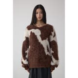 ニュアンスカウ柄Vネックニットトップス | AZUL BY MOUSSY | 詳細画像4 