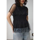 BLK | チュールレイヤードペプラムトップス | AZUL BY MOUSSY