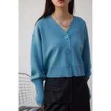 L/BLU1 | パフスリーブショートカーディガン | AZUL BY MOUSSY