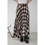 BRN | チェックボリュームスカート | AZUL BY MOUSSY