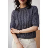 D/GRY3 | スプリングシャギー5分袖ニット | AZUL BY MOUSSY