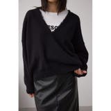 BLK | Vネックフリンジスウェッターニット | AZUL BY MOUSSY