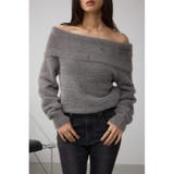 C.GRY | モヘヤライクオフショルダーニット | AZUL BY MOUSSY