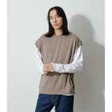 BEG | VEST SET LONG TEE | AZUL BY MOUSSY