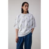 ゴールド総柄半袖ニットトップス | AZUL BY MOUSSY | 詳細画像2