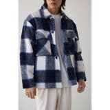 柄BLU5 | シャギーチェック中綿シャウター | AZUL BY MOUSSY