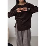 D/BRN3 | ベロアアシメカットトップス | AZUL BY MOUSSY