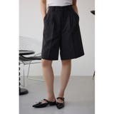 L/BLK1 | ポリエステルリネンミックスハーフパンツ | AZUL BY MOUSSY