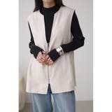 IVOY3 | Vネックスエードギャザーベスト | AZUL BY MOUSSY