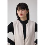 Vネックスエードギャザーベスト | AZUL BY MOUSSY | 詳細画像1