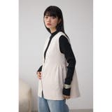 Vネックスエードギャザーベスト | AZUL BY MOUSSY | 詳細画像2