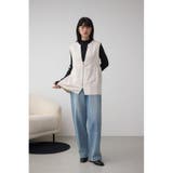 Vネックスエードギャザーベスト | AZUL BY MOUSSY | 詳細画像3