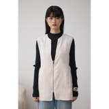 Vネックスエードギャザーベスト | AZUL BY MOUSSY | 詳細画像4