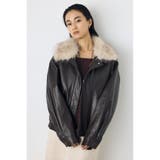 フェイクレザー/スエード2WAYファー付ブルゾン | AZUL BY MOUSSY | 詳細画像35