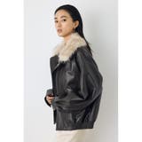 フェイクレザー/スエード2WAYファー付ブルゾン | AZUL BY MOUSSY | 詳細画像39