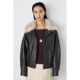 D/BRN3 | フェイクレザー/スエード2WAYファー付ブルゾン | AZUL BY MOUSSY