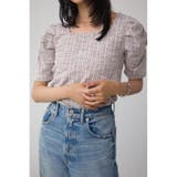 RED | カットツイード袖ギャザートップス | AZUL BY MOUSSY