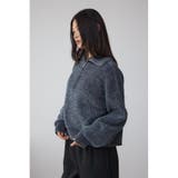 ラメベロアハーフZIPニットトップス | AZUL BY MOUSSY | 詳細画像22 