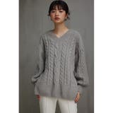 シェニールケーブルVネックニットトップス | AZUL BY MOUSSY | 詳細画像42 