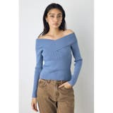 BLU | クロスデザイン長袖ニットトップス | AZUL BY MOUSSY