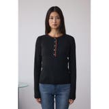 格上げ ヘンリーネックデザインニットトップス | AZUL BY MOUSSY | 詳細画像4