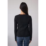 格上げ ヘンリーネックデザインニットトップス | AZUL BY MOUSSY | 詳細画像6