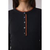 格上げ ヘンリーネックデザインニットトップス | AZUL BY MOUSSY | 詳細画像7