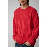 L/RED1 | シェニールケーブルニット | AZUL BY MOUSSY
