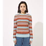 MULTI BORDER SHEER KNIT TOPS | AZUL BY MOUSSY | 詳細画像4 