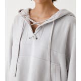 LACE-UP LOOSE HOODIE/レースアップルーズフーディ | AZUL BY MOUSSY | 詳細画像7 