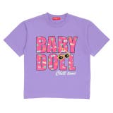 パープル | 親子お揃い サングラスワッペンロゴTシャツ 9523K | BABYDOLL
