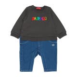 チャコール | レインボーロゴデニムドッキングロンパース 0101B | BABYDOLL