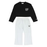 ブラック | スリットロンT&フレアロングパンツ セットアップ 0287K | BABYDOLL