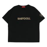 ブラック | 親子お揃い ロゴ刺繍Tシャツ 0340K | BABYDOLL