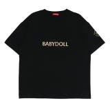 ブラック | 親子お揃い ロゴ刺繍Tシャツ 0340A | BABYDOLL