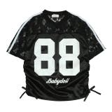 ブラック | レース切替ユニフォームTシャツ 0509K | BABYDOLL