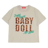 ストーングレー | 親子お揃い ヒョウ柄貼付ロゴTシャツ 0544K | BABYDOLL