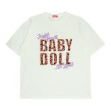 ホワイト | 親子お揃い ヒョウ柄貼付ロゴTシャツ 0544A | BABYDOLL