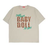 ストーングレー | 親子お揃い ヒョウ柄貼付ロゴTシャツ 0544A | BABYDOLL