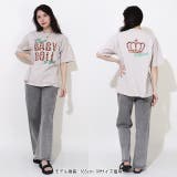 親子お揃い ヒョウ柄貼付ロゴTシャツ 0544A | BABYDOLL | 詳細画像2 