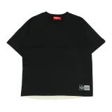 ブラック | 親子お揃い バックロゴレイヤードTシャツ 0545K | BABYDOLL