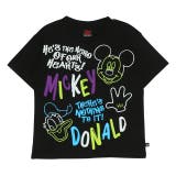 ブラック | 親子お揃い ディズニー 発泡ネオンキャラクターTシャツ 0580K | BABYDOLL