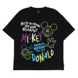 ブラック | 親子お揃い ディズニー 発泡ネオンキャラクターTシャツ 0580A | BABYDOLL