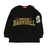 ブラック | 親子お揃い ゴールドワッペンロンT 0854K | BABYDOLL
